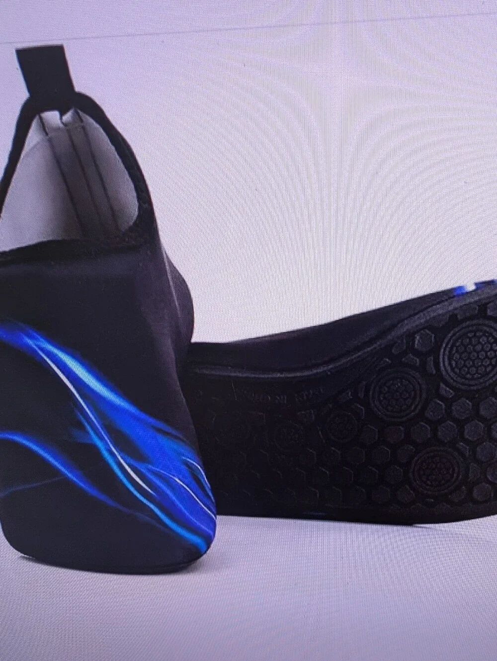 MYLEYON BLACK 🖤/BLUE 💙 FLAME ACCENT WATER-RESISTENT SLIP-ON SHOES